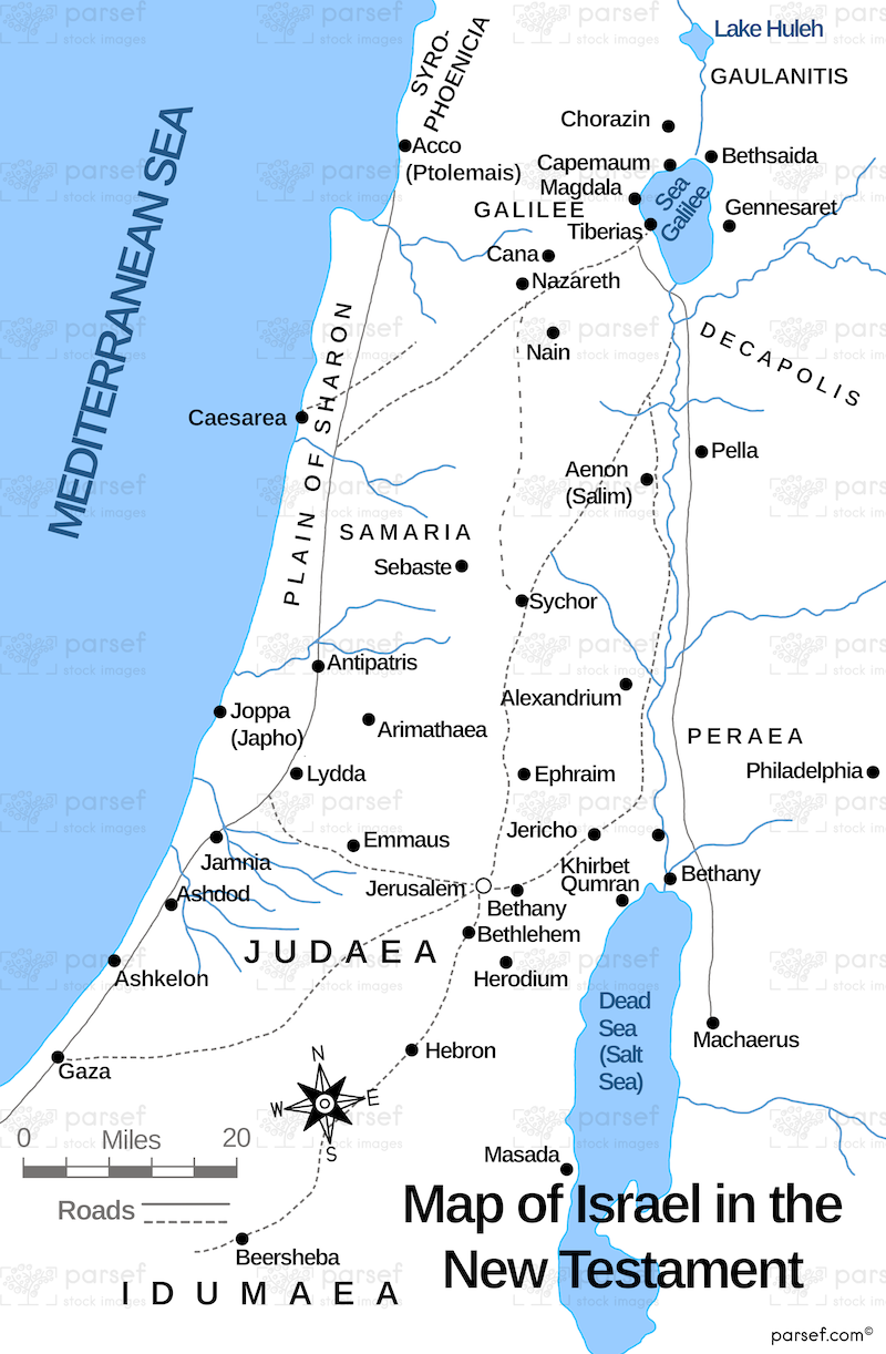 Israel in the New Testament Map bible map